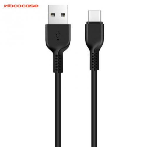 HOCO X20 adatátvitel adatkábel és töltő (Type-C, 200 cm, törésgátló, gyorstöltés támogatás) FEKETE