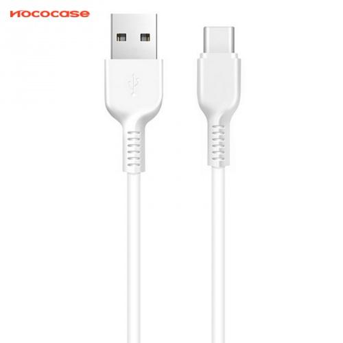 HOCO X20 adatátvitel adatkábel és töltő (Type-C, 300 cm, törésgátló, gyorstöltés támogatás) FEHÉR