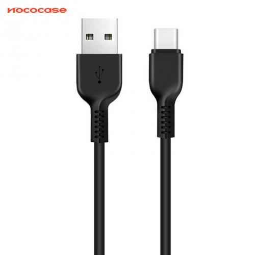 HOCO X20 adatátvitel adatkábel és töltő (Type-C, 300 cm, törésgátló, gyorstöltés támogatás) FEKETE