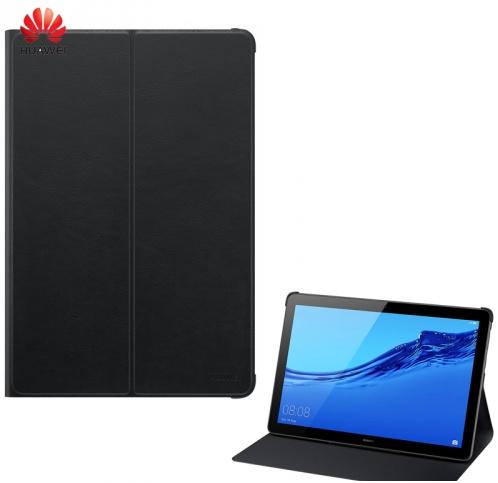 Huawei Mediapad T5 10 LTE / Huawei Mediapad T5 10 WIFI Gyári Tok álló, bőr hatású (FLIP, oldalra nyíló, asztali tartó funkció) FEKETE (51992662)