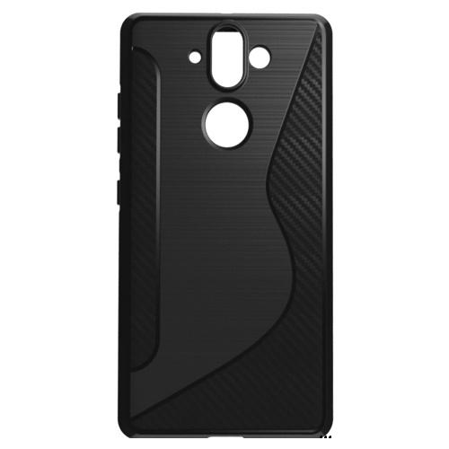 SAMSUNG Galaxy Note 9 (SM-N960F) Telefonvédő gumi / szilikon (S-line, karbonminta) FEKETE	