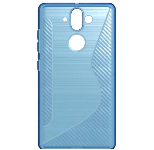 SAMSUNG Galaxy Note 9 (SM-N960F) Telefonvédő gumi / szilikon (S-line, karbonminta) KÉK	