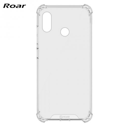 XIAOMI Mi 8 ROAR ARMOR műanyag telefonvédő (szilikon keret, közepesen ütésálló, légpárnás sarok) ÁTLÁTSZÓ	