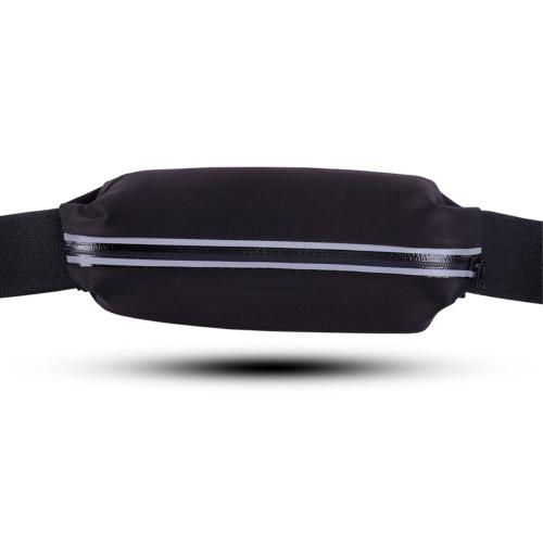 Tok fekvő (derékra rögzíthető övtáska, cipzáras, vízálló, sportoláshoz) FEKETE	