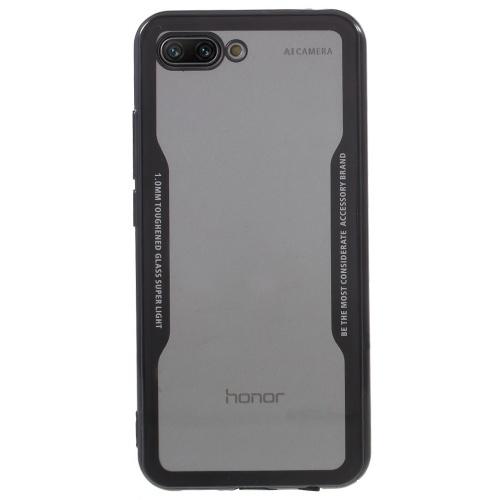 HUAWEI Honor 10 Telefonvédő szilikon keret (BUMPER, akril hátlap) FEKETE	