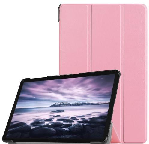 SAMSUNG Galaxy Tab A 10.5 LTE (2018) SM-T595 /SAMSUNG Galaxy Tab A 10.5 WIFI (2018) SM-T590 Tok álló, bőr (aktív flip, oldalra nyíló, TRIFOLD asztali tartó funkció) RÓZSASZÍN	