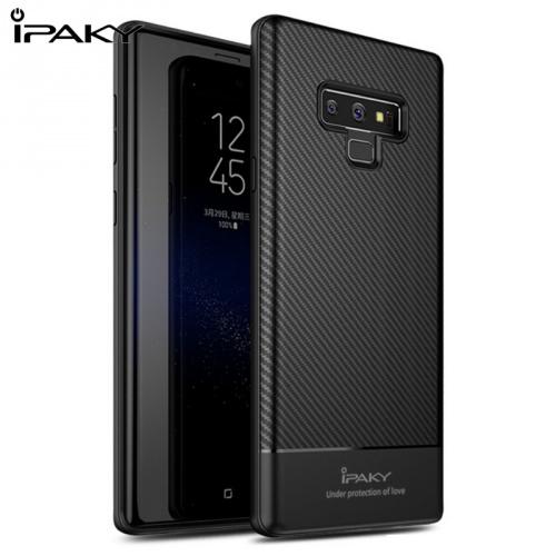 SAMSUNG Galaxy Note 9 (SM-N960F) IPAKY telefonvédő gumi / szilikon (ultravékony, karbonminta) FEKETE	