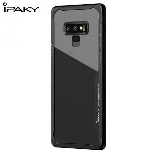 SAMSUNG Galaxy Note 9 (SM-N960F) IPAKY telefonvédő szilikon keret (BUMPER, kégpárnás sarok, akril hátlap) FEKETE	