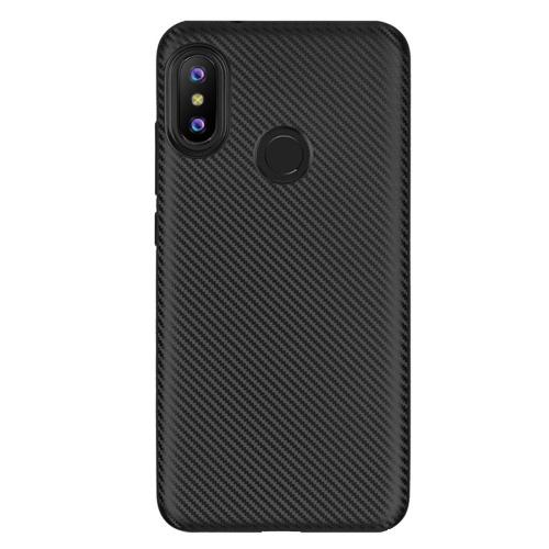 XIAOMI Mi A2 Lite (Redmi 6 Pro) Telefonvédő gumi / szilikon (karbon minta) FEKETE	