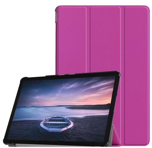SAMSUNG Galaxy Tab S4 10.5 LTE (SM-T835) /SAMSUNG Galaxy Tab S4 10.5 WIFI (SM-T830) Tok álló, bőr hatású (FLIP, oldalra nyíló, TRIFOLD asztali tartó funkció) LILA