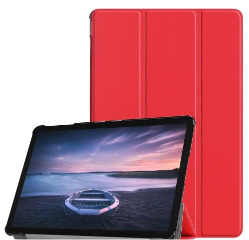 SAMSUNG Galaxy Tab S4 10.5 LTE (SM-T835) /SAMSUNG Galaxy Tab S4 10.5 WIFI (SM-T830) Tok álló, bőr hatású (FLIP, oldalra nyíló, TRIFOLD asztali tartó funkció) PIROS