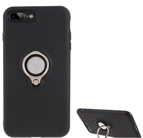 APPLE IPhone 7 4.7 /APPLE IPhone 8 4.7 / Apple iPhone SE (2020) Műanyag telefonvédő (gumi / szilikon belső, közepesen ütésálló, telefontartó gyűrű, 360°-ban forgatható) FEKETE	