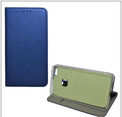 HUAWEI Y5 2018 (Y5 Prime 2018) Tok álló, bőr (FLIP, oldalra nyíló, asztali tartó funkció, rombuszminta) SÖTÉTKÉK	