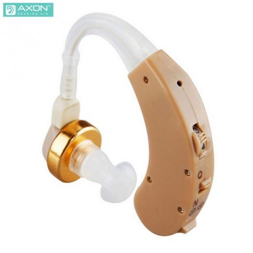 AXON hallókészülék (fül mögötti vezeték nélküli, hangerőszabályzó, hallást javító, 2db AG13 elemmel!) BÉZS	