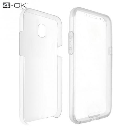 SAMSUNG Galaxy J7 (2017) SM-J730 4-OK műanyag telefonvédő (közepesen ütésálló, szilikon előlap, 360°-os védelem) ÁTLÁTSZÓ	
