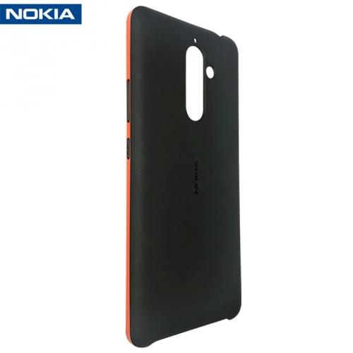 NOKIA 7 Plus Műanyag telefonvédő (gumi / szilikon belső, közepesen ütésálló) FEKETE	