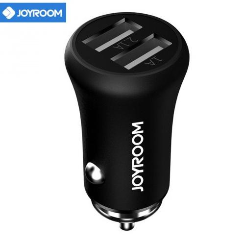 JOYROOM szivargyújtó töltő/autós töltő 2 x USB aljzat (5V / 3100mA, 12 /24 V, kábel nélkül) FEKETE (JR-F635_B)