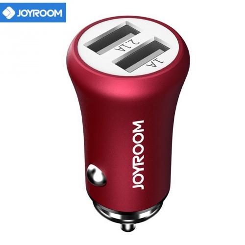 JOYROOM szivargyújtó töltő/autós töltő 2 x USB aljzat (5V / 3100mA, 12 /24 V, kábel nélkül) PIROS	