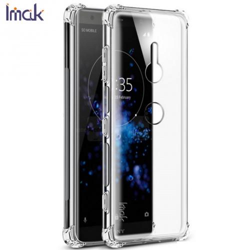 SONY Xperia XZ3 (H9436) IMAK telefonvédő gumi / szilikon (közepesen ütésálló, légpárnás sarok, képernyővédő fólia) ÁTLÁTSZÓ	