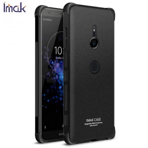 SONY Xperia XZ3 (H9436) IMAK telefonvédő gumi / szilikon (közepesen ütésálló, légpárnás sarok, képernyővédő fólia, matt) FEKETE	