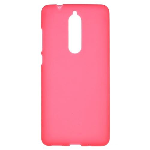 NOKIA 5.1 Telefonvédő gumi / szilikon (matt, fényes keret) PIROS	