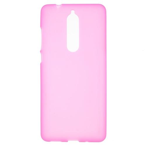NOKIA 5.1 Telefonvédő gumi / szilikon (matt, fényes keret) RÓZSASZÍN	