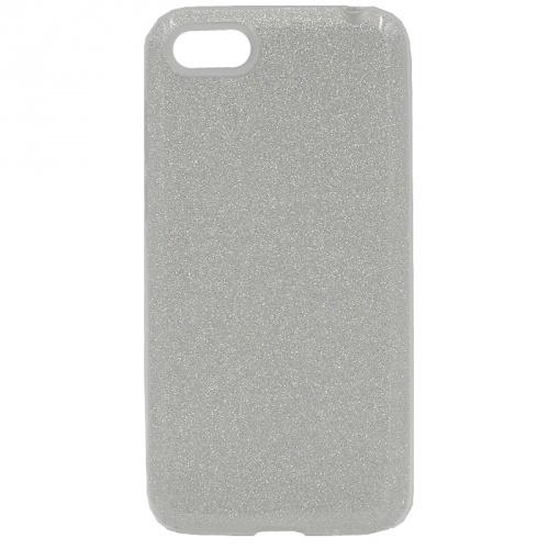 HUAWEI Y5 2018 (Y5 Prime 2018) Telefonvédő gumi / szilikon (műanyag belső, csillogó hátlap) EZÜST	