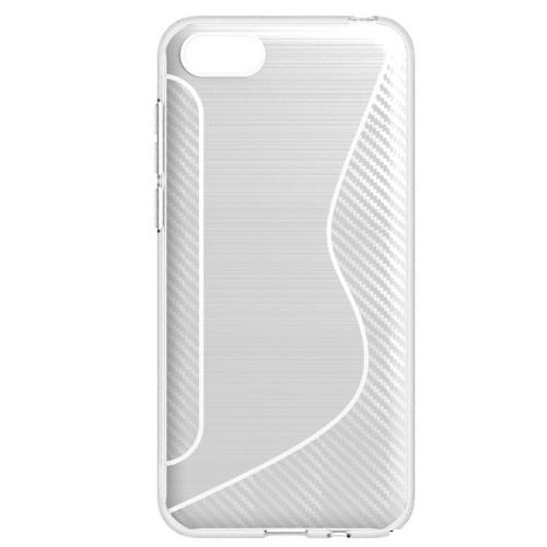 HUAWEI Honor 7s /HUAWEI Y5 2018 (Y5 Prime 2018) Telefonvédő gumi / szilikon (S-line, karbonminta) FEHÉR	