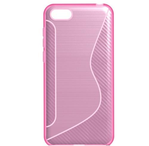 HUAWEI Honor 7s /HUAWEI Y5 2018 (Y5 Prime 2018) Telefonvédő gumi / szilikon (S-line, karbonminta) RÓZSASZÍN	