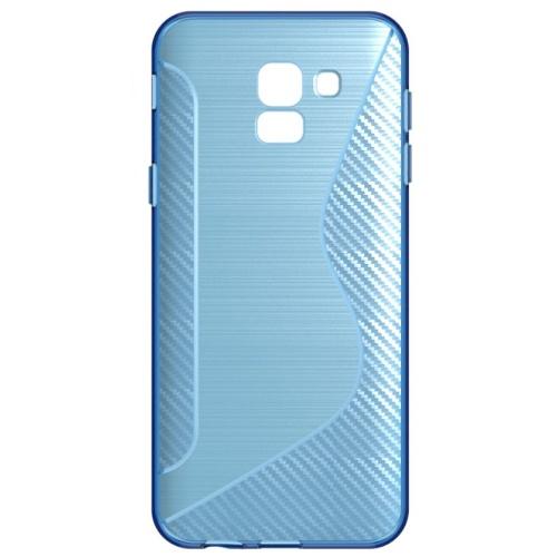 SAMSUNG Galaxy J6 (2018) J600F Telefonvédő gumi / szilikon (S-line, karbonminta) VILÁGOSKÉK	