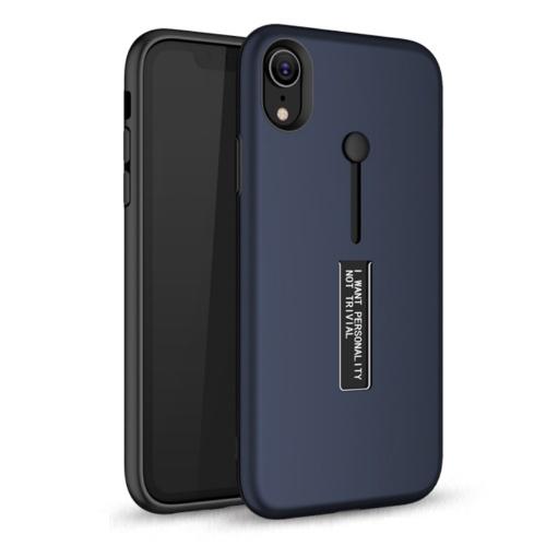  APPLE IPhone XS Max 6.5 Műanyag telefonvédő (gumírozott, ujjra húzható szilikon) SÖTÉTKÉK	