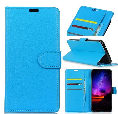 XIAOMI Pocophone F1 Tok álló, bőr (FLIP, oldalra nyíló, asztali tartó funkció) VILÁGOSKÉK	