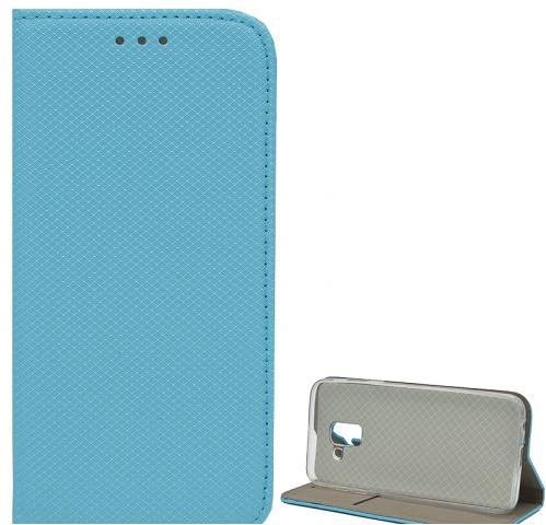 HUAWEI Y7 Prime 2018 (Y7 2018) Tok álló, bőr (FLIP, oldalra nyíló, asztali tartó funkció, rombuszminta) TÜRKIZ	