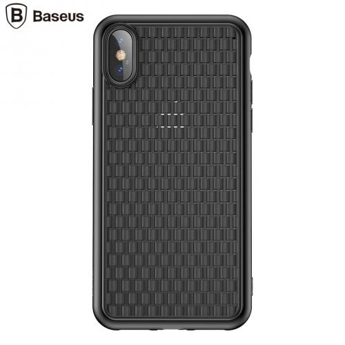 APPLE IPhone XS Max 6.5 BASEUS BV 2. generációs telefonvédő gumi / szilikon (fonott minta) FEKETE	