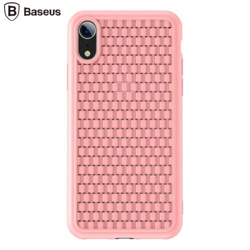 APPLE IPhone XR 6.1 BASEUS BV 2. generációs telefonvédő gumi / szilikon (fonott minta) RÓZSASZÍN	