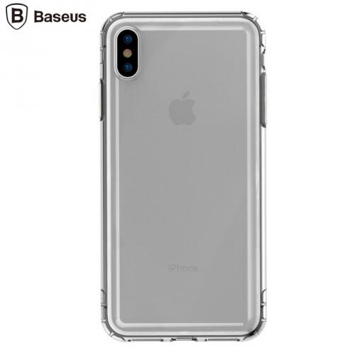 APPLE IPhone XS Max 6.5 BASEUS SAFETY AIRBAG telefonvédő gumi / szilikon (közepesen ütésálló, légpárnás sarok, átlátszó hátlap) FEKETE	