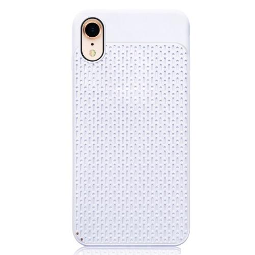 APPLE IPhone XR 6.1 Telefonvédő gumi / szilikon (műanyag hátlap, lyukacsos minta) FEHÉR	