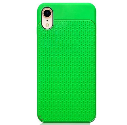 APPLE IPhone XR 6.1 Telefonvédő gumi / szilikon (műanyag hátlap, lyukacsos minta) ZÖLD	