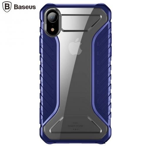 APPLE IPhone XR 6.1 BASEUS MICHELIN telefonvédő szilikon keret (BUMPER, közepesen ütésálló, légpárnás sarok, akril hátlap) KÉK	