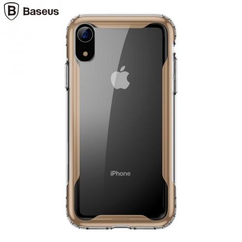APPLE IPhone XR 6.1 BASEUS műanyag telefonvédő (szilikon keret, közepesen ütésálló, légpárnás sarok) ARANY	