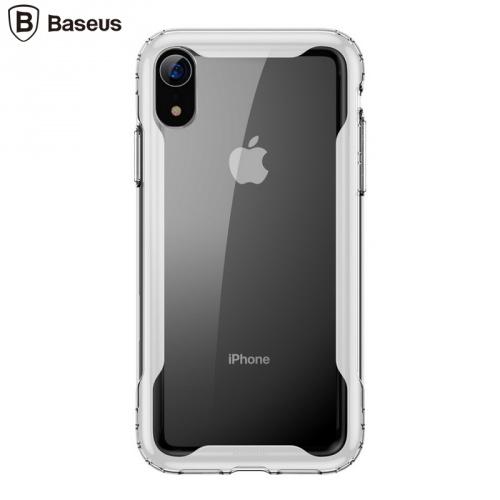 APPLE IPhone XR 6.1 BASEUS műanyag telefonvédő (szilikon keret, közepesen ütésálló, légpárnás sarok) FEHÉR	