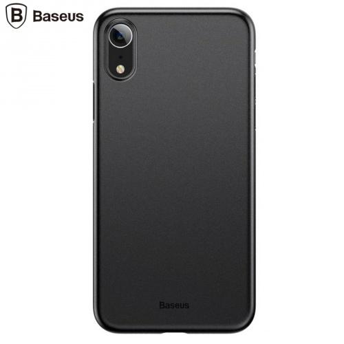 APPLE IPhone XR 6.1 BASEUS WING műanyag telefonvédő (0.45mm, ultravékony) FEKETE	