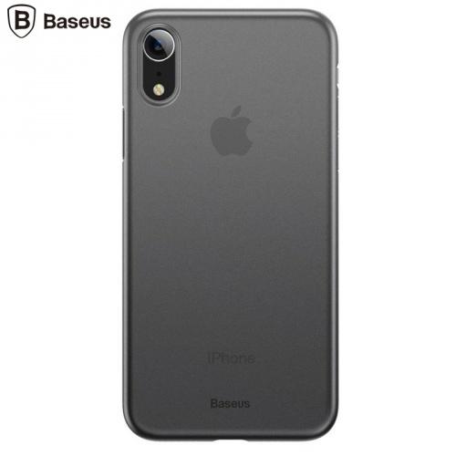 APPLE IPhone XR 6.1 BASEUS WING műanyag telefonvédő (0.45mm, ultravékony) FÜSTSZÍNŰ	
