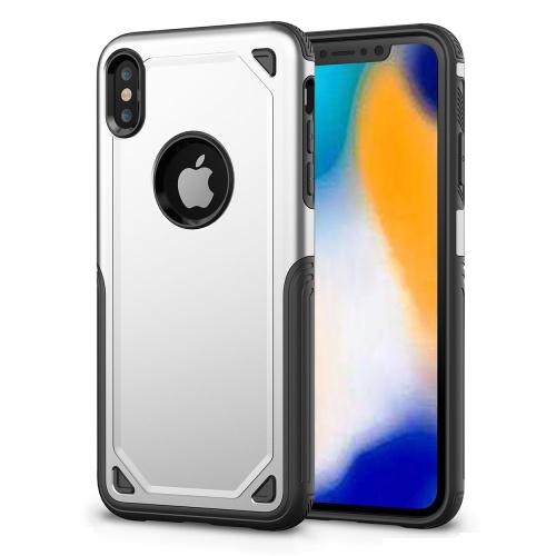 APPLE IPhone XR 6.1 Defender műanyag telefonvédő (közepesen ütésálló, gumi / szilikon belső, ultravékony, logo kivágás) EZÜST	