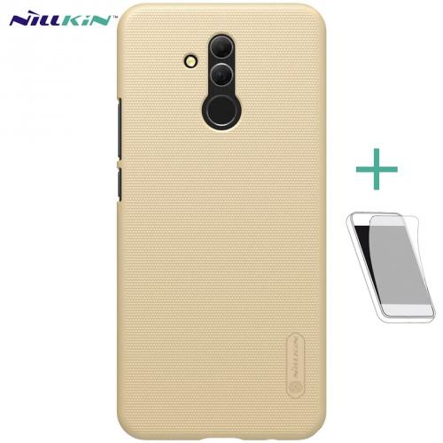 HUAWEI Mate 20 Lite NILLKIN SUPER FROSTED műanyag telefonvédő (gumírozott, érdes felület, képernyővédő fólia, tisztítókendő) ARANY	