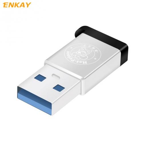 Adapter (USB 2.0, Type-C 3.1, töltéshez, adatátvitelhez, kulcstartóra tehető) EZÜST	
