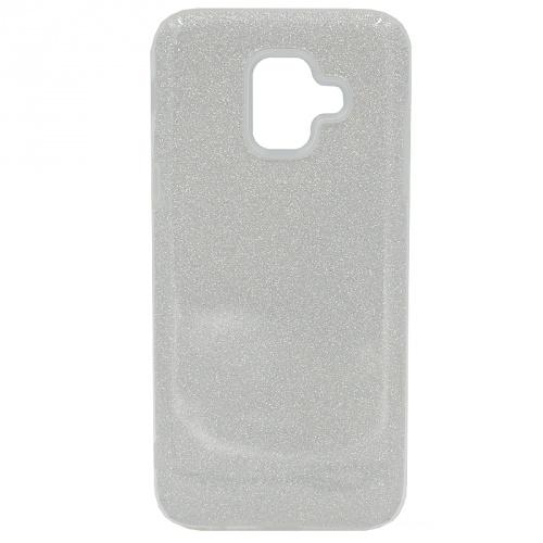 SAMSUNG Galaxy A6 (2018) SM-A600F Telefonvédő gumi / szilikon (műanyag belső, csillogó hátlap) EZÜST	