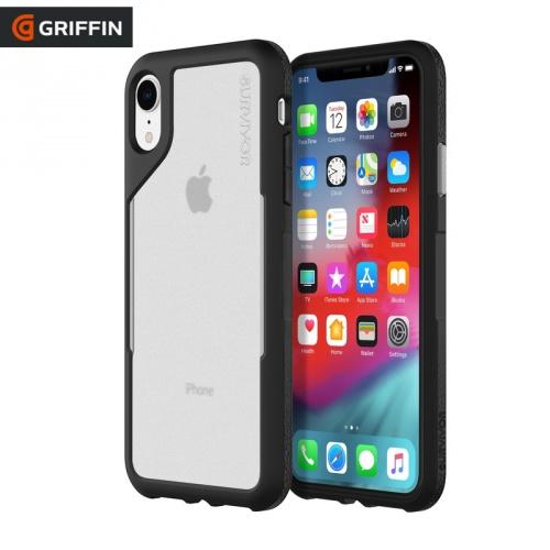 APPLE IPhone XR 6.1 Műanyag telefonvédő SURVIVOR ENDURANCE (szilikon betét, 3 méterig ütésálló) ÁTLÁTSZÓ / FEKETE	