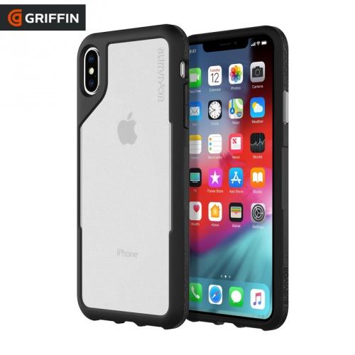 APPLE IPhone XS Max 6.5 Műanyag telefonvédő SURVIVOR ENDURANCE (szilikon betét, 3 méterig ütésálló) ÁTLÁTSZÓ / FEKETE	