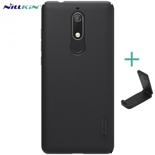 NOKIA 5.1 NILLKIN SUPER FROSTED műanyag telefonvédő (gumírozott, érdes felület) FEKETE	